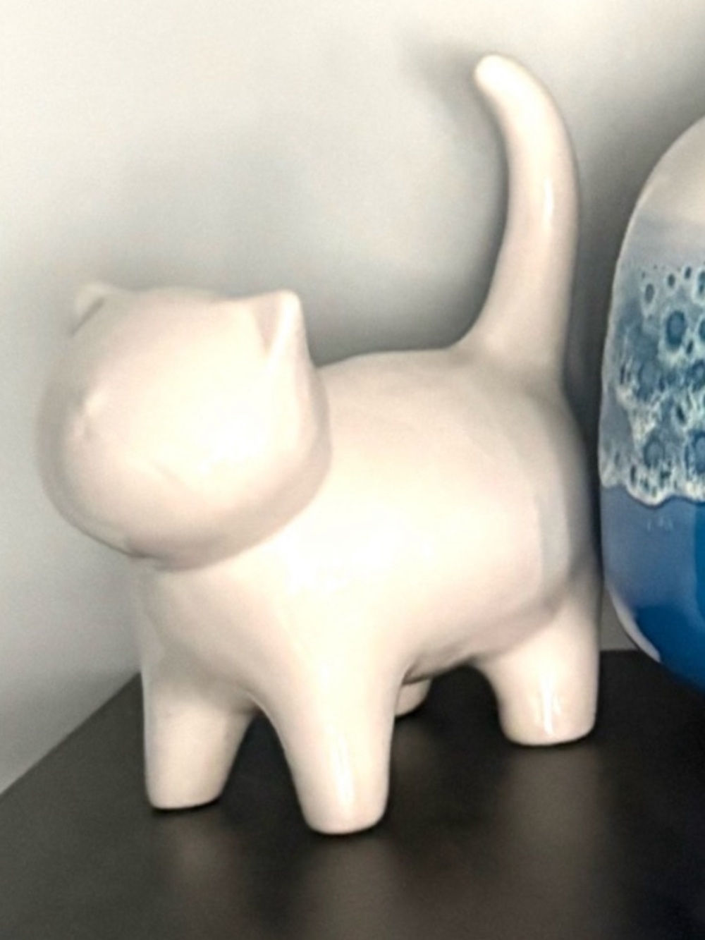 White Ceramic Cat Kitten Figurine
